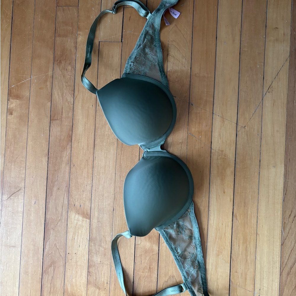 La Vie En Rose Olive Lace Bra